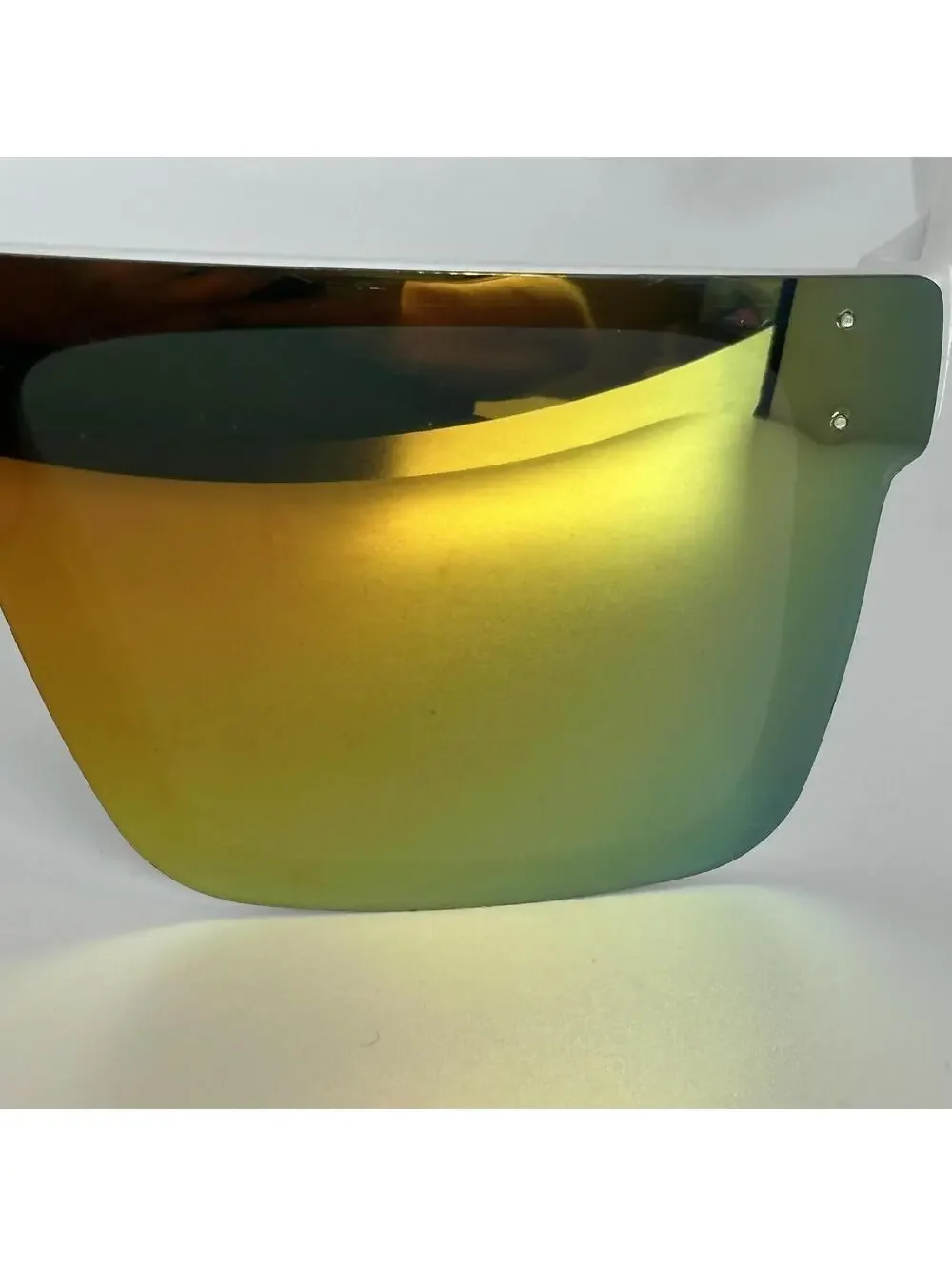 Apex White Frame Sports Sunglasses with Yellow Mirrored Lens